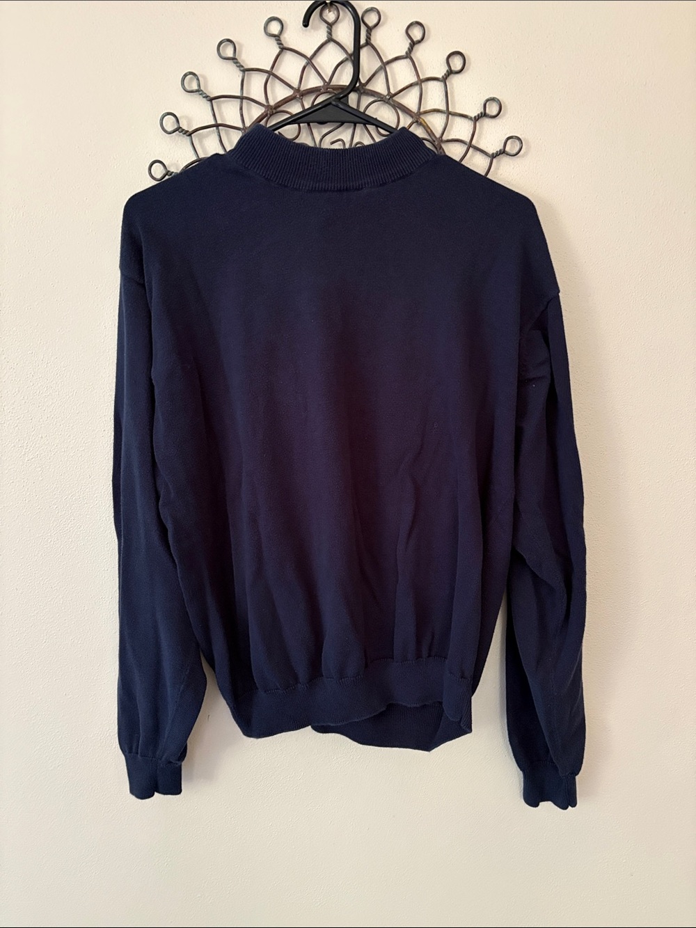 croft & barrow Men's Navy mock Crewneck Pullover Sweater